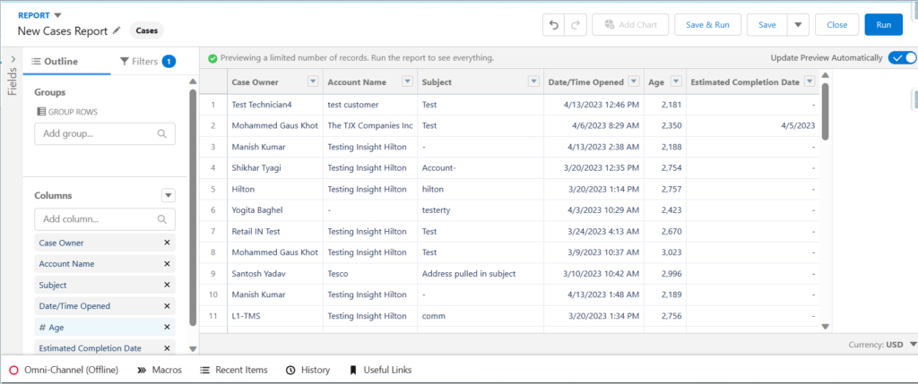 Define Report Columns and Customize Report Format 