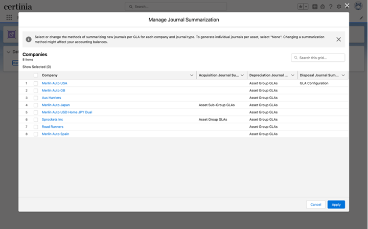 Manage Journal Summarization, Certinia Summer 2023 Release