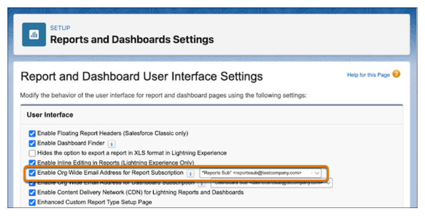 Designate One Email Address to send Report Subscription Notification 