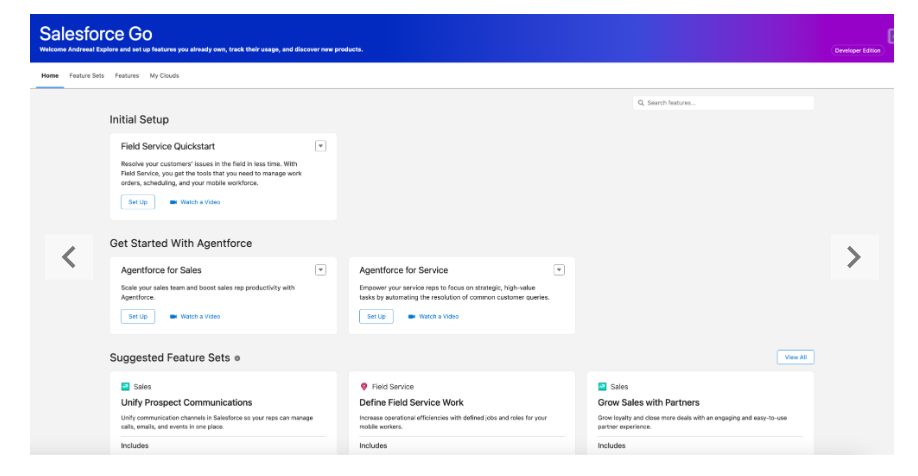 Simplify Feature Discovery and Setup with Salesforce Go